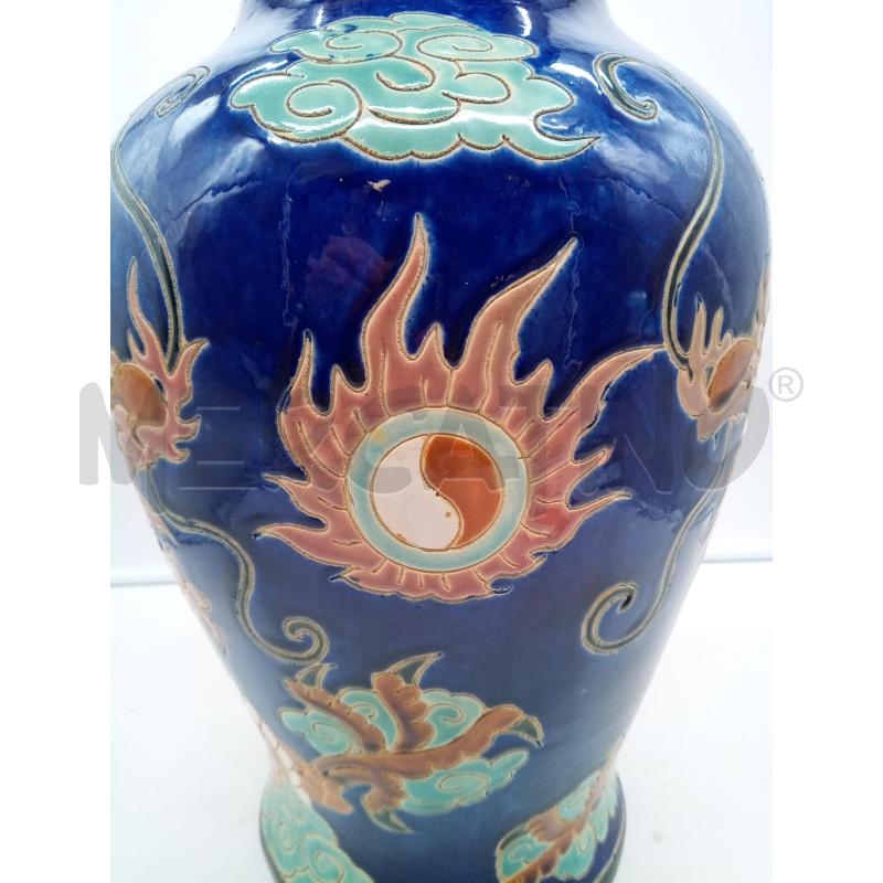 VASO GRANDE CERAMICA DRAGONI ORIENTALI | Mercatino dell'Usato Roma porta maggiore 3