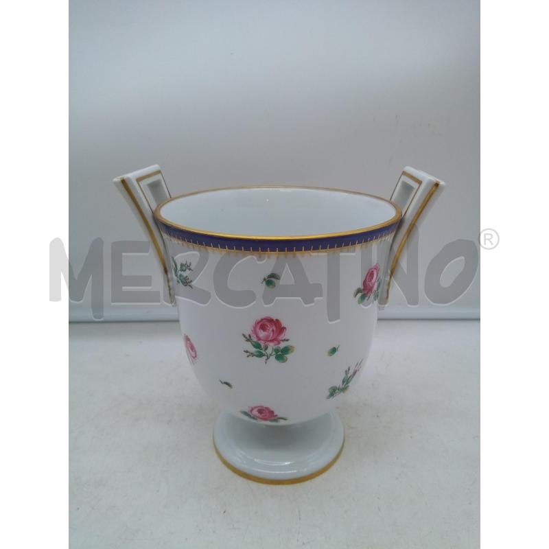 VASO PORC GINORI DECORO ROSELLINE MANICI RETTANGOLARI | Mercatino dell'Usato Roma porta maggiore 1