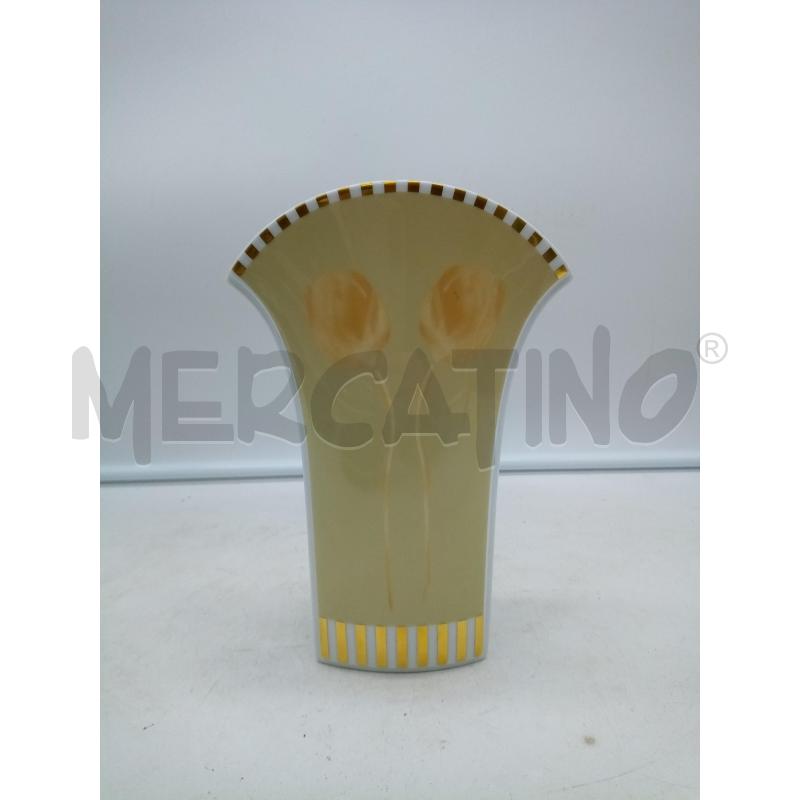 VASO PORC STUDIOLINE DECORO FIORI FOBNDO VERDINO  | Mercatino dell'Usato Roma porta maggiore 1