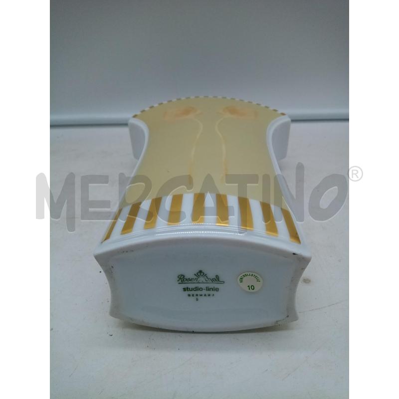 VASO PORC STUDIOLINE DECORO FIORI FOBNDO VERDINO  | Mercatino dell'Usato Roma porta maggiore 5