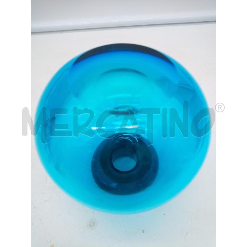 VASO VETRO BLU COLLO SPESSO SCURO  | Mercatino dell'Usato Roma porta maggiore 3