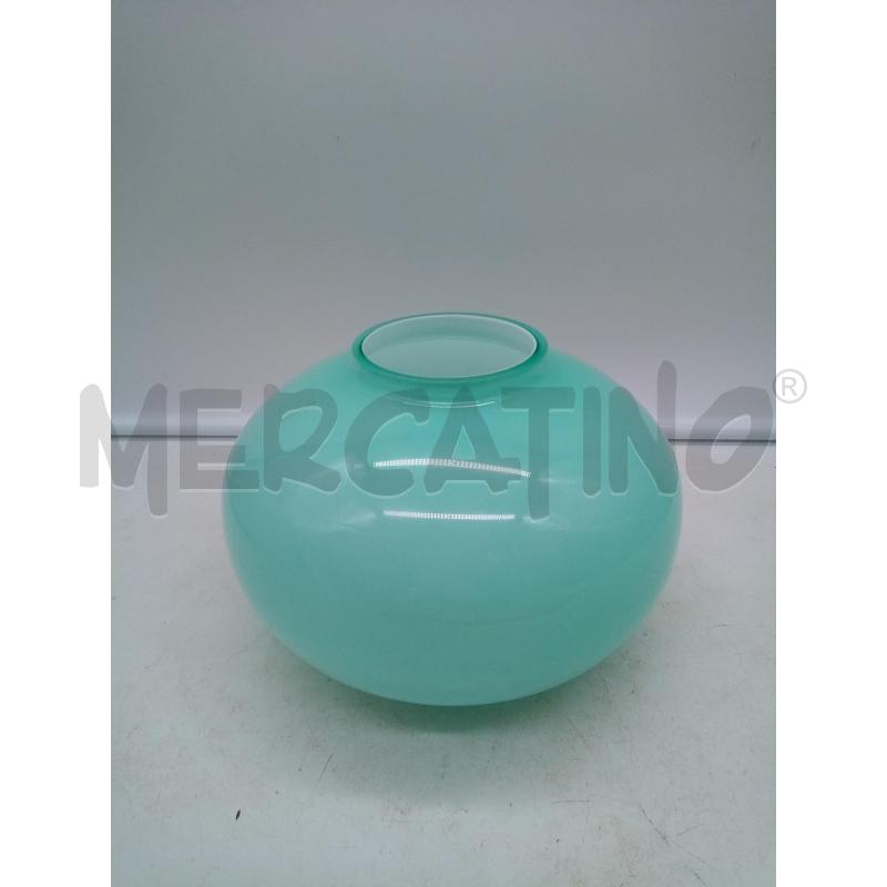 VASO VETRO INCAMICIATO VERDE ACQUA IVV | Mercatino dell'Usato Roma porta maggiore 1