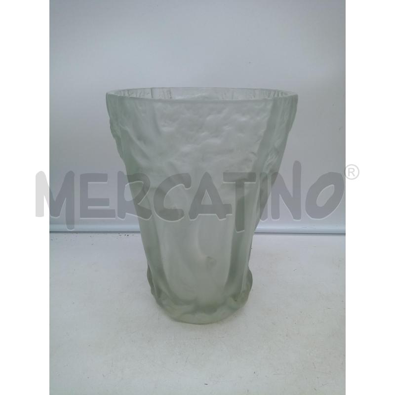 VASO VETRO SATINATO ART DECO RILIEVO ALBERI    | Mercatino dell'Usato Roma porta maggiore 1