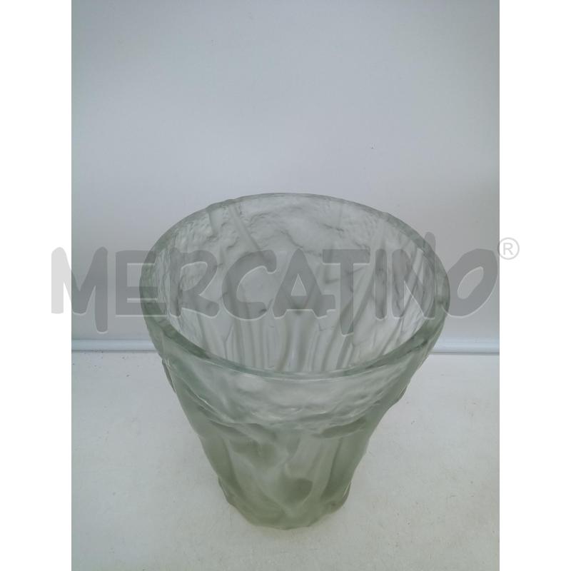 VASO VETRO SATINATO ART DECO RILIEVO ALBERI    | Mercatino dell'Usato Roma porta maggiore 2