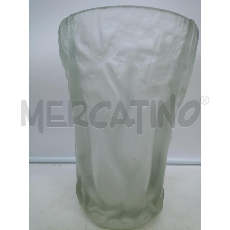 VASO VETRO SATINATO ART DECO RILIEVO ALBERI    | Mercatino dell'Usato Roma porta maggiore 3