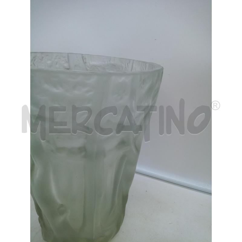 VASO VETRO SATINATO ART DECO RILIEVO ALBERI    | Mercatino dell'Usato Roma porta maggiore 4
