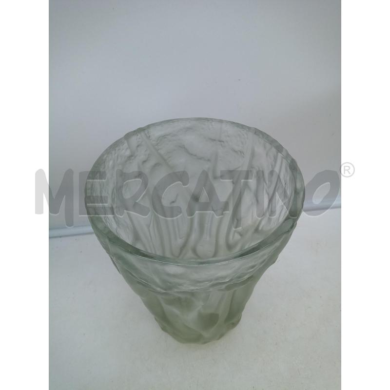 VASO VETRO SATINATO ART DECO RILIEVO ALBERI    | Mercatino dell'Usato Roma porta maggiore 5