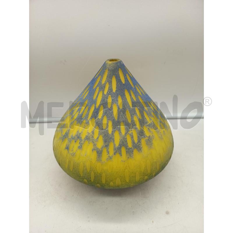 VASO VETRO SATINATO GRADIENTE VERDE AZZURRO  | Mercatino dell'Usato Roma porta maggiore 1