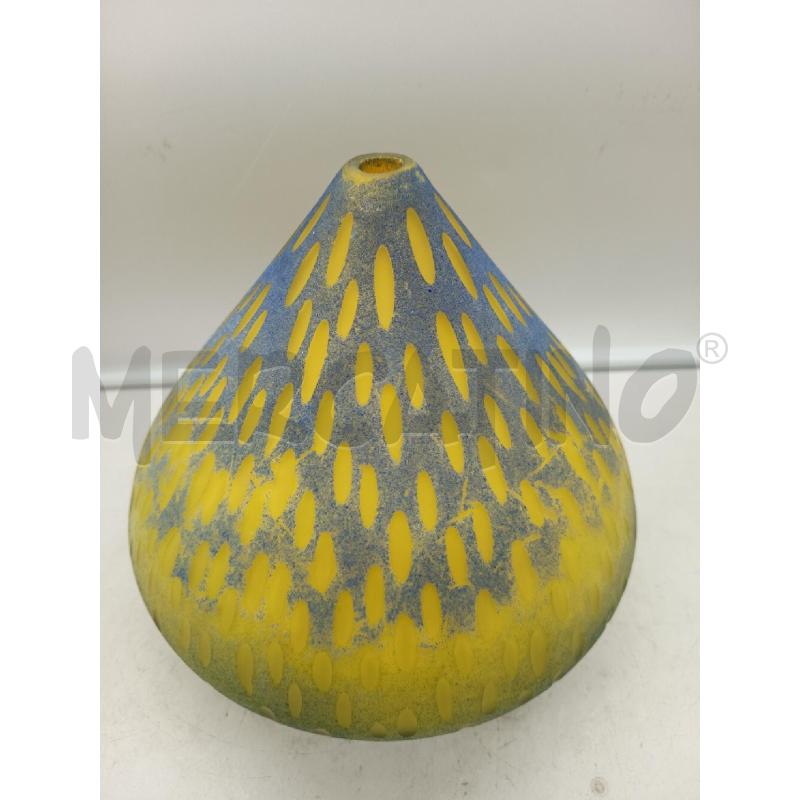 VASO VETRO SATINATO GRADIENTE VERDE AZZURRO  | Mercatino dell'Usato Roma porta maggiore 2
