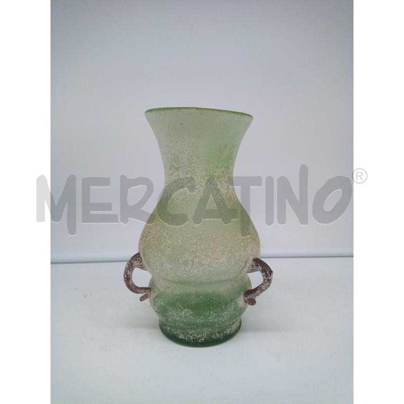 VASO VETRO SCAVO VERDE 3 MANICI | Mercatino dell'Usato Roma porta maggiore 1