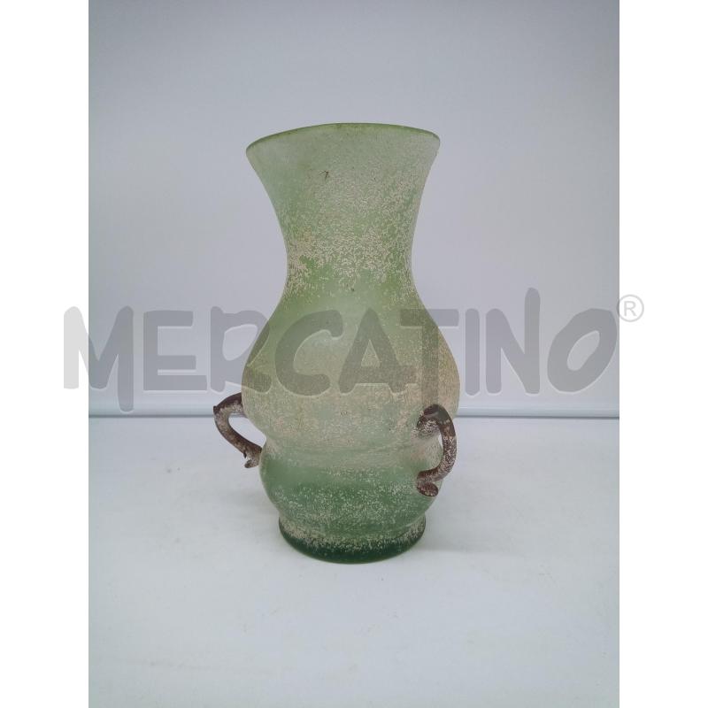 VASO VETRO SCAVO VERDE 3 MANICI | Mercatino dell'Usato Roma porta maggiore 3