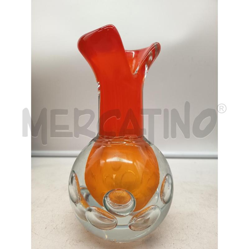 VASO VETRO SFERICO SFERE INCLUSE ARANCIONE  | Mercatino dell'Usato Roma porta maggiore 1