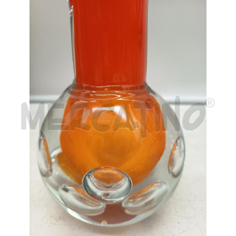 VASO VETRO SFERICO SFERE INCLUSE ARANCIONE  | Mercatino dell'Usato Roma porta maggiore 2