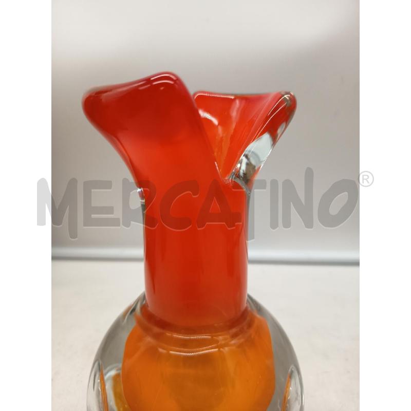 VASO VETRO SFERICO SFERE INCLUSE ARANCIONE  | Mercatino dell'Usato Roma porta maggiore 3