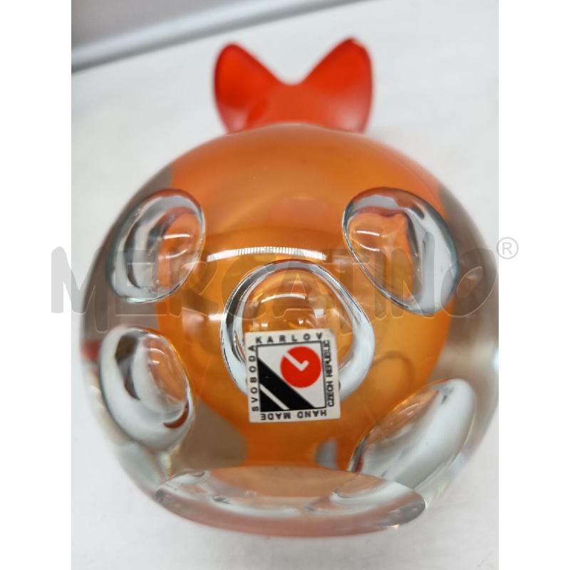 VASO VETRO SFERICO SFERE INCLUSE ARANCIONE  | Mercatino dell'Usato Roma porta maggiore 4