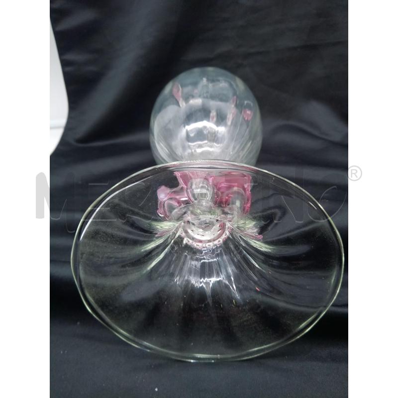 VASO VETRO SOFFIATO ANFORA BIANSATA DETT ROSA | Mercatino dell'Usato Roma porta maggiore 4