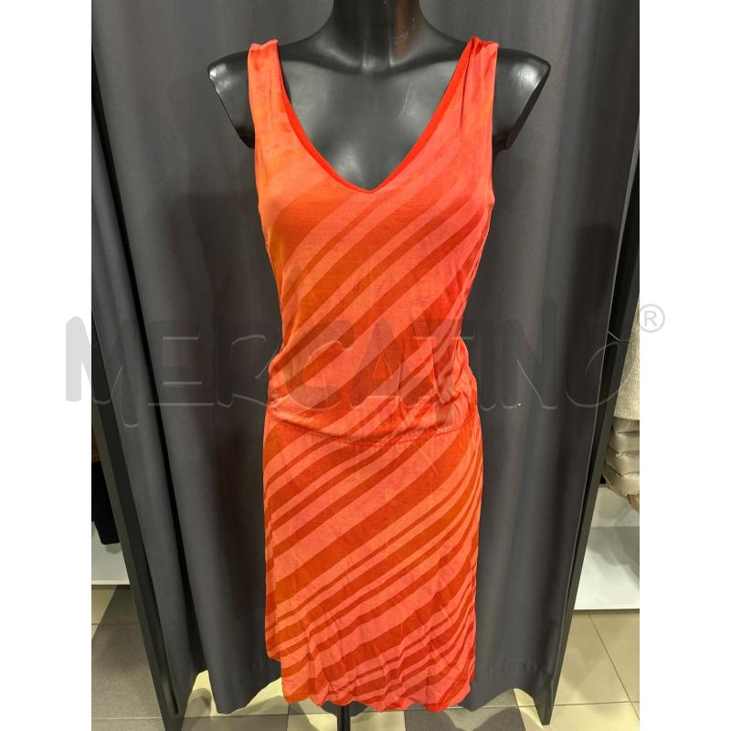 VESTITO MARELLA DONNA ARANCIONE ELASTICO VITA SMANICATO | Mercatino dell'Usato Roma porta maggiore 1