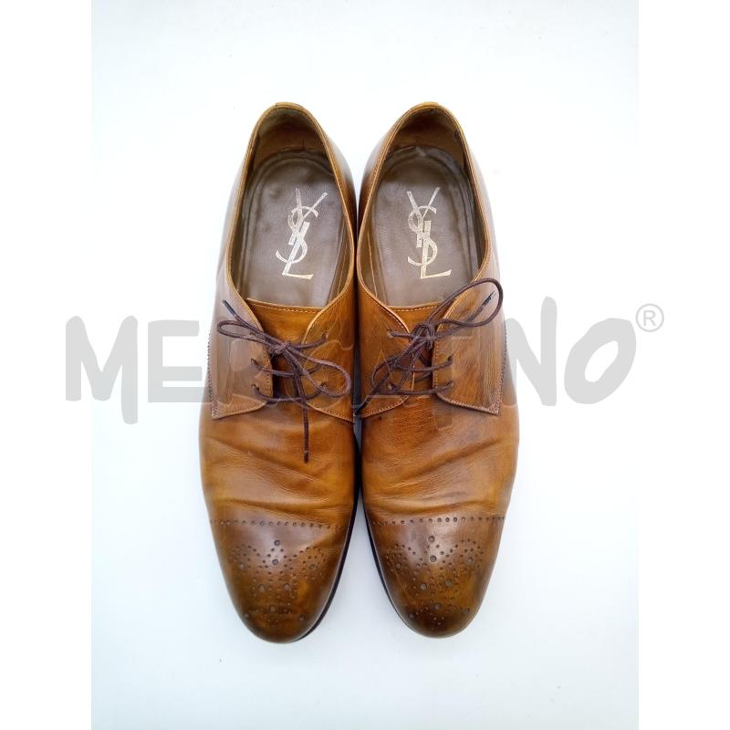 YSL SCARPE UOMO MARRONE PELLE CHIARO STRINGATE DERBY | Mercatino dell'Usato Roma porta maggiore 2
