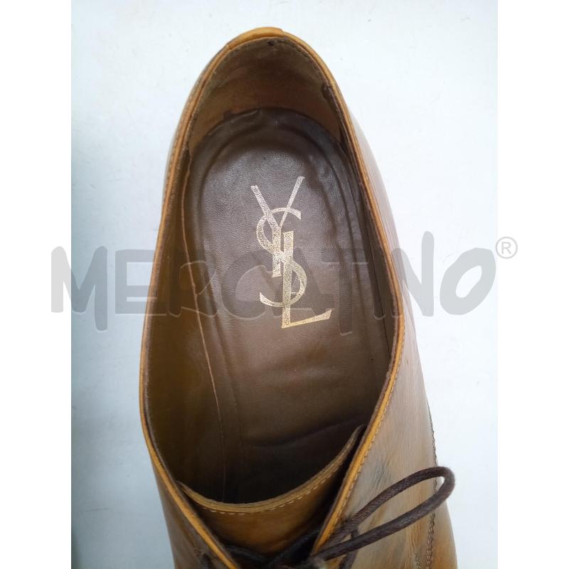 YSL SCARPE UOMO MARRONE PELLE CHIARO STRINGATE DERBY | Mercatino dell'Usato Roma porta maggiore 5