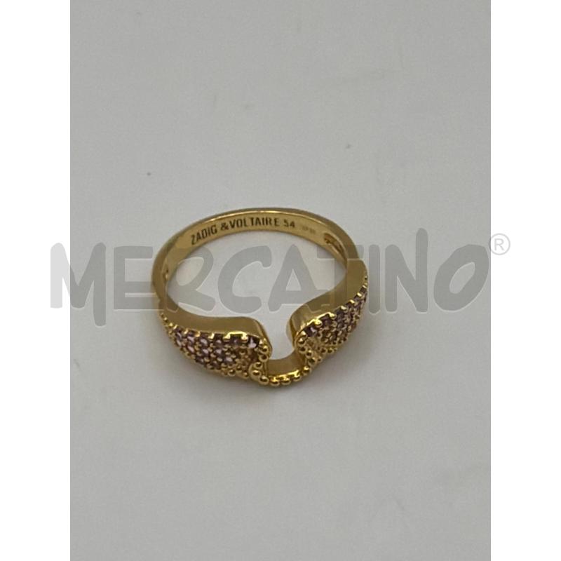 ZADIG & VOLTAIRE ANELLO DORATO ALI STRASS ROSA  | Mercatino dell'Usato Roma porta maggiore 3