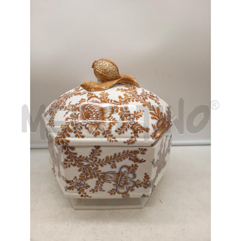 ZUPPIERA ESAGONALE CERAMICA BASSANO MELOGRANO FIORI DIPINTI | Mercatino dell'Usato Roma porta maggiore 1