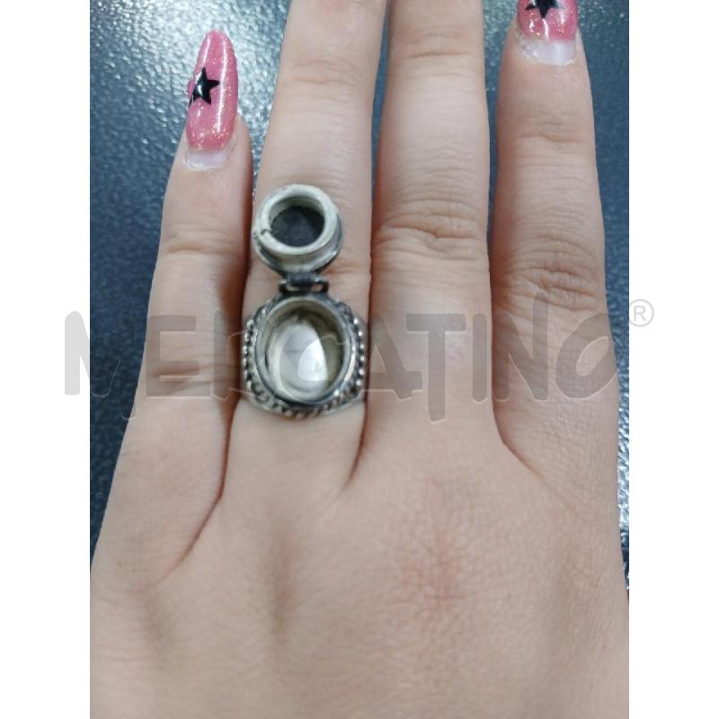 ANELLO DONNA  ARGENTO PIETRA NERA OVALE | Mercatino dell'Usato Roma-axa-casal palocco 2