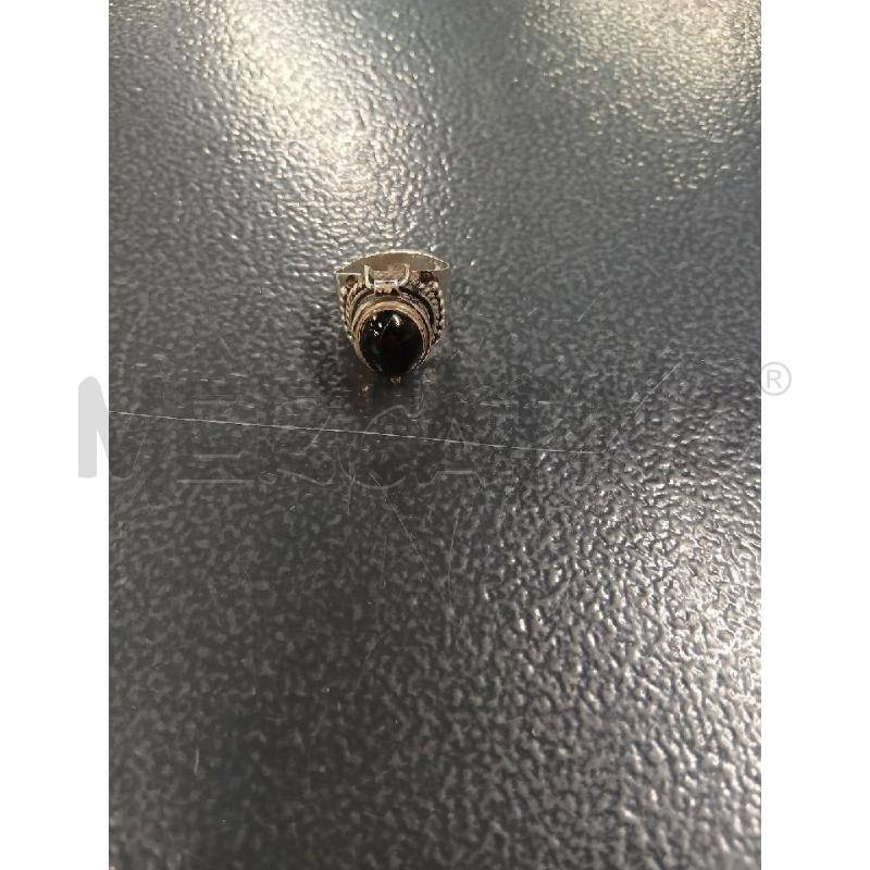 ANELLO DONNA  ARGENTO PIETRA NERA OVALE | Mercatino dell'Usato Roma-axa-casal palocco 3