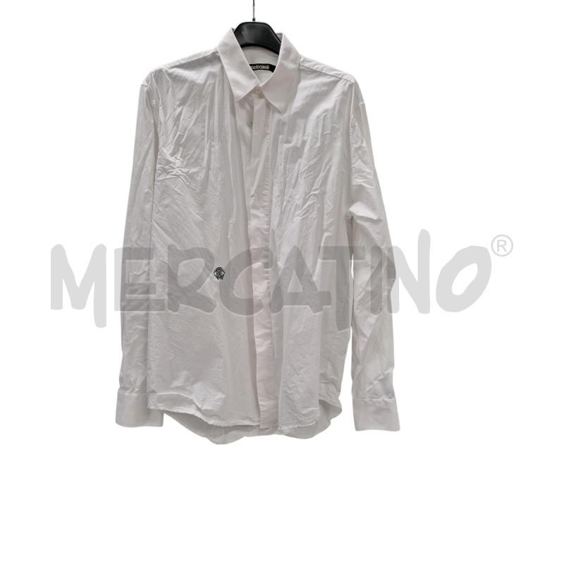 CAMICIA UOMO  CAVALLI  BIANCA LOGO NERA | Mercatino dell'Usato Roma-axa-casal palocco 1