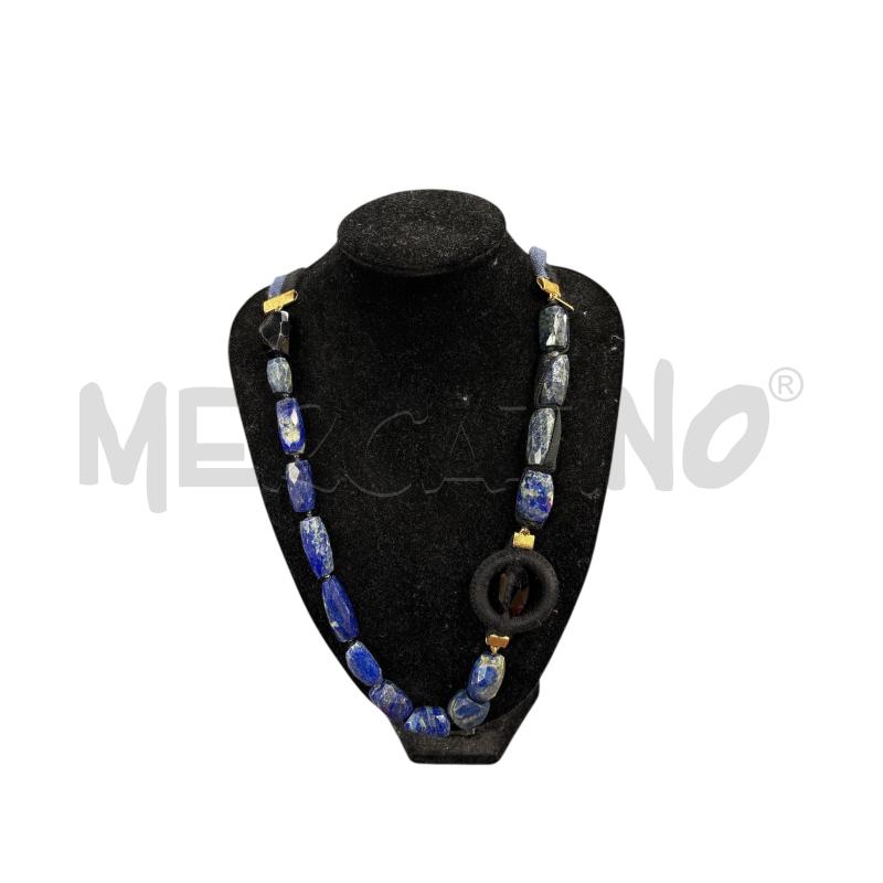 COLLANA LAPISLAZZULI CASHEMERE BLU NERA | Mercatino dell'Usato Roma-axa-casal palocco 1