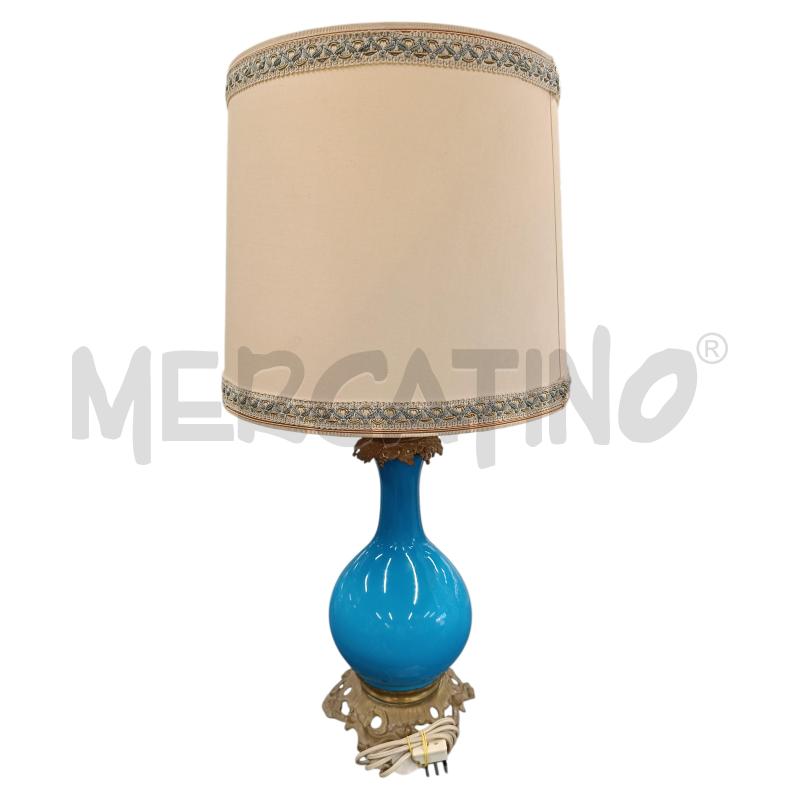 LAMPADA AZZURRA OPALINA BASE OTTONE EPOCA | Mercatino dell'Usato Roma-axa-casal palocco 2