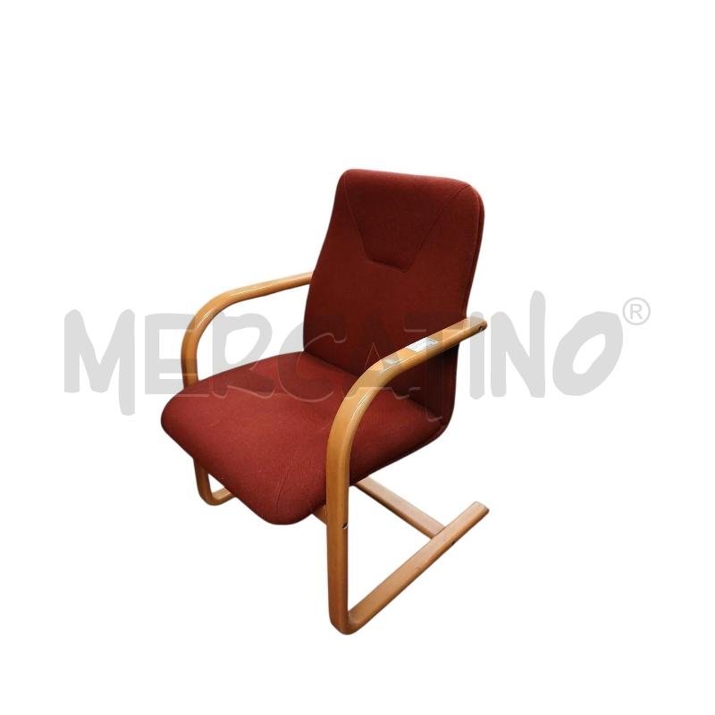 POLTRONA LEGNO SEDUTA ROSSA | Mercatino dell'Usato Roma-axa-casal palocco 2