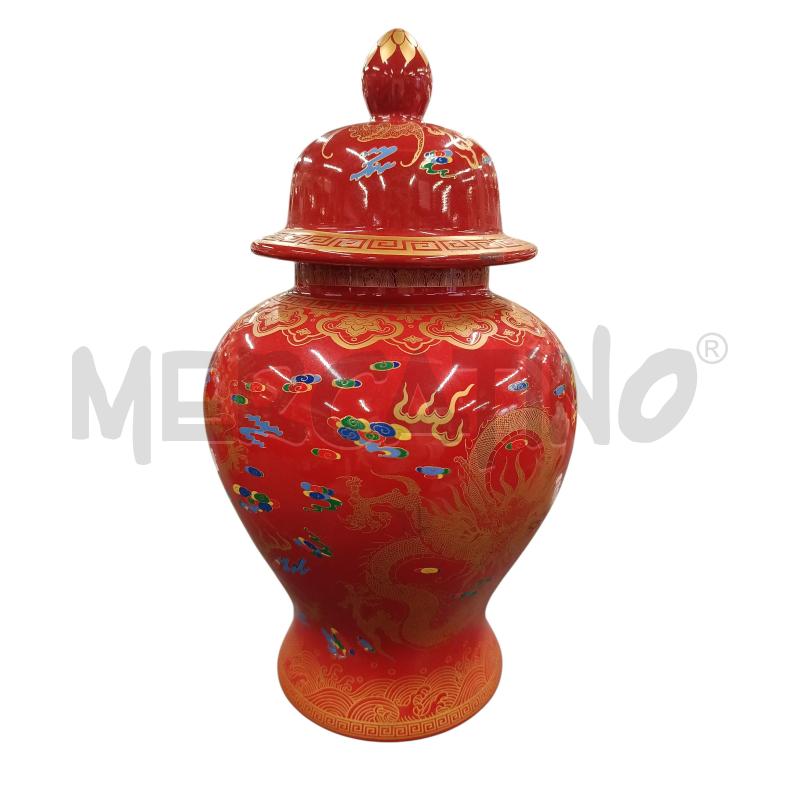 POTICHE VASO ROSSA DEC GRAGHI DORATI | Mercatino dell'Usato Roma-axa-casal palocco 1