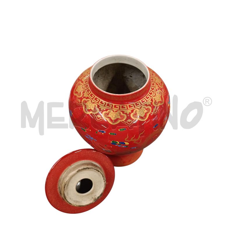 POTICHE VASO ROSSA DEC GRAGHI DORATI | Mercatino dell'Usato Roma-axa-casal palocco 2