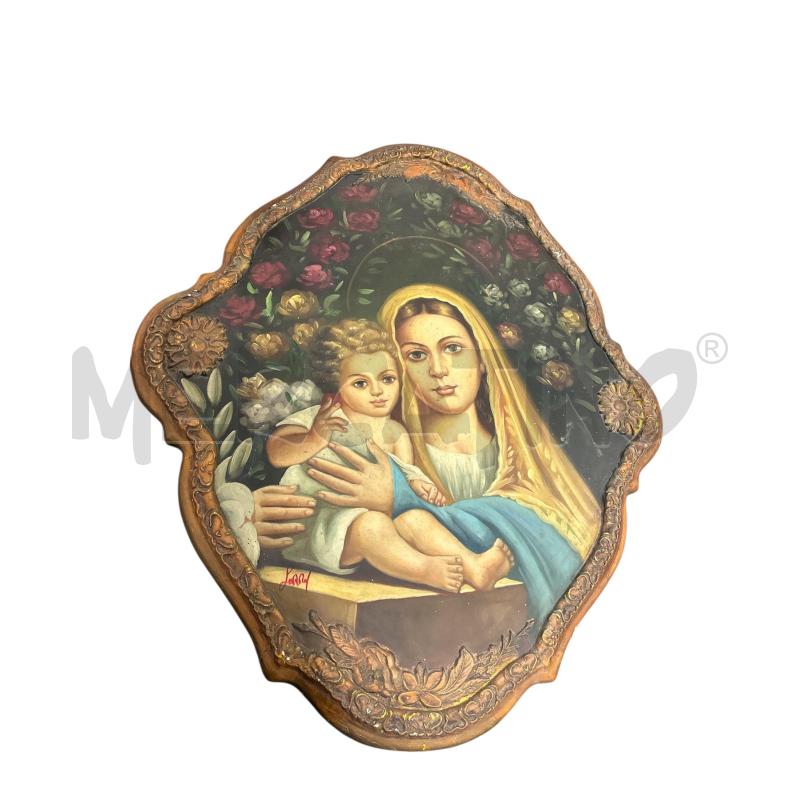 QUADRO OVALE DIP SU LEGNO MADONNA | Mercatino dell'Usato Roma-axa-casal palocco 2
