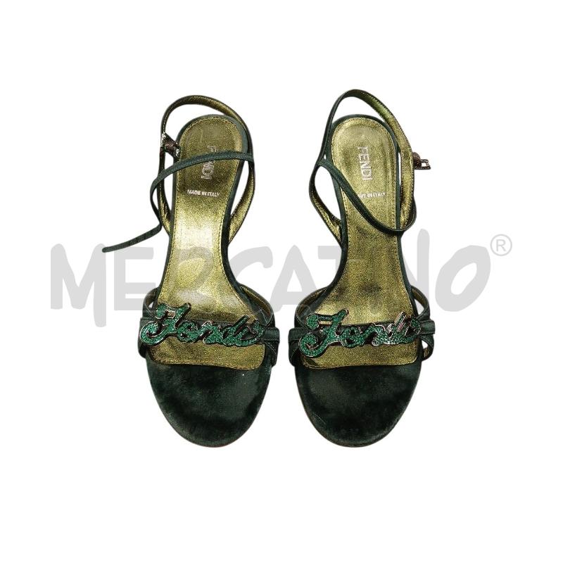 SANDALI DONNA  FENDI VERDE | Mercatino dell'Usato Roma-axa-casal palocco 1
