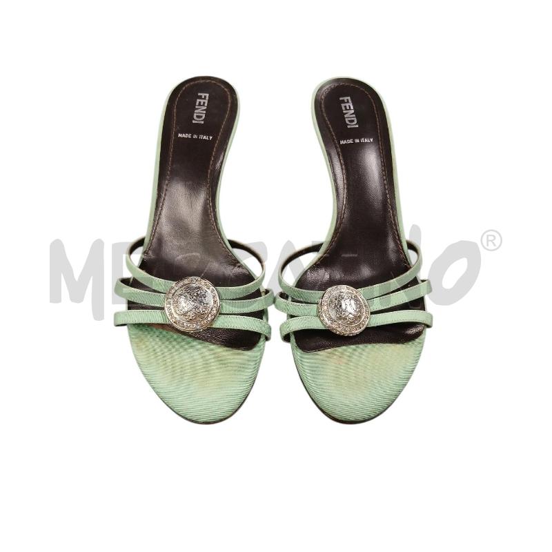 SANDALI DONNA  VERDE FENDI | Mercatino dell'Usato Roma-axa-casal palocco 1