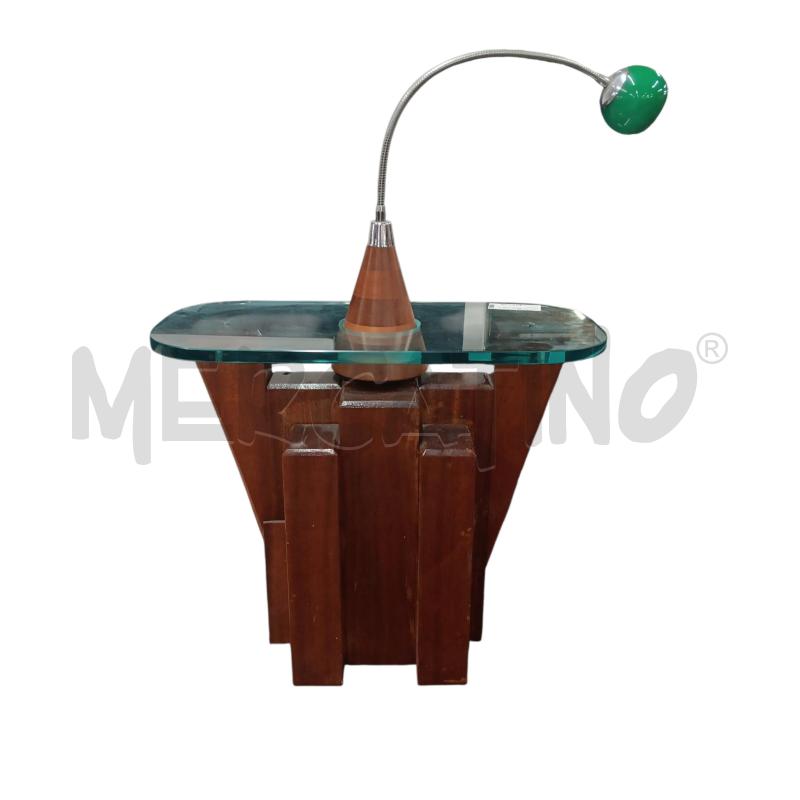 TAVOLINO LEGNO CON LAMPADA | Mercatino dell'Usato Roma-axa-casal palocco 1