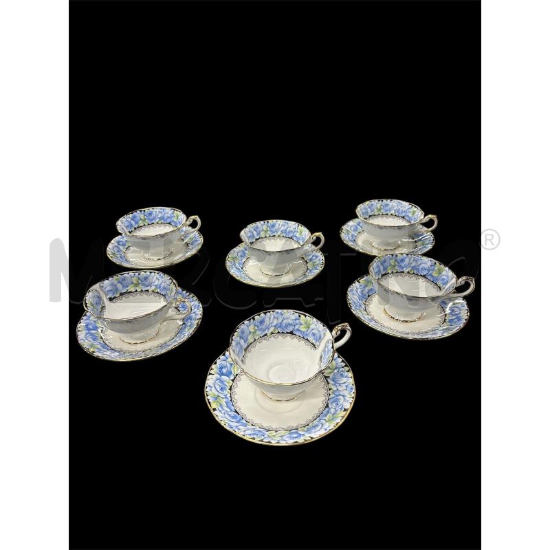 TAZZINE QUEEN'S ELIZABETH ROSE FIORI BLU | Mercatino dell'Usato Roma-axa-casal palocco 1