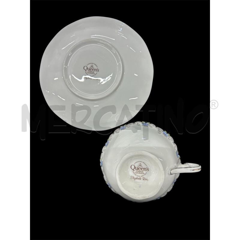 TAZZINE QUEEN'S ELIZABETH ROSE FIORI BLU | Mercatino dell'Usato Roma-axa-casal palocco 2