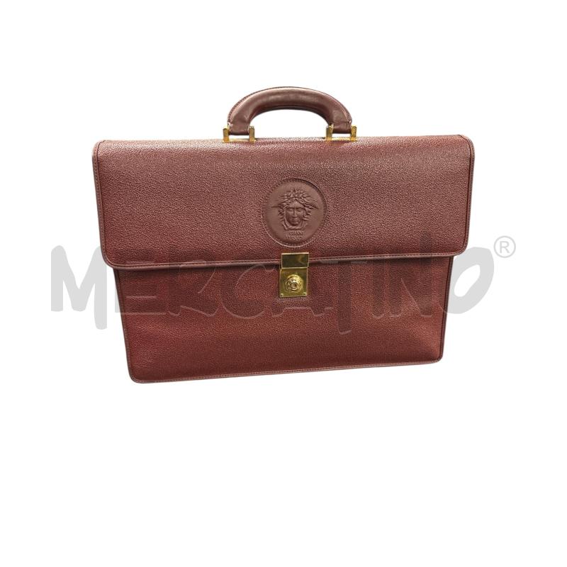 VALIGETTA PELLE BORDEAUX GIANNI VERSACE | Mercatino dell'Usato Roma-axa-casal palocco 1