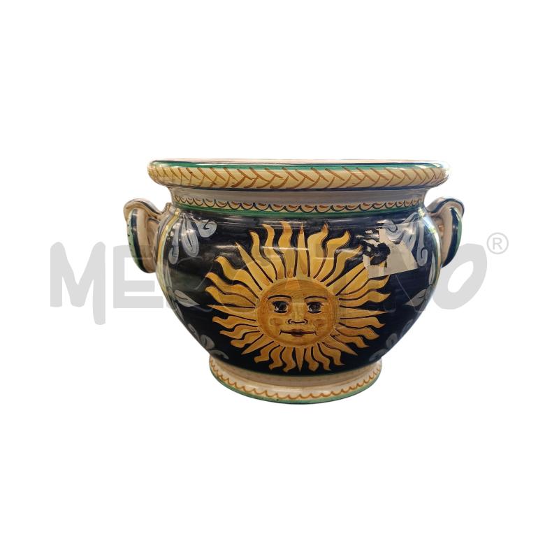 VASO CERAMICA CASTELLI DEC BLU SOLE | Mercatino dell'Usato Roma-axa-casal palocco 1