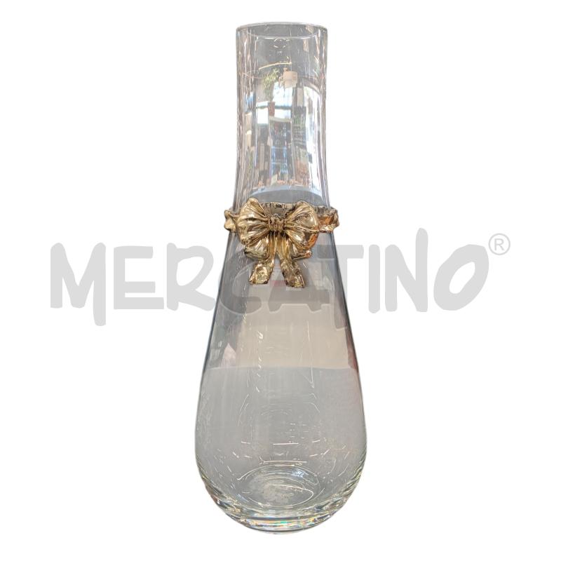 VASO CRISTALLO ALTO FIOCCO ARGENTATO | Mercatino dell'Usato Roma-axa-casal palocco 1