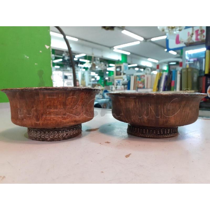 COPPIA CIOTOLINE LEGNO E METALLO TIBETANO XIX SECOLO | Mercatino dell'Usato Roma monteverde 1