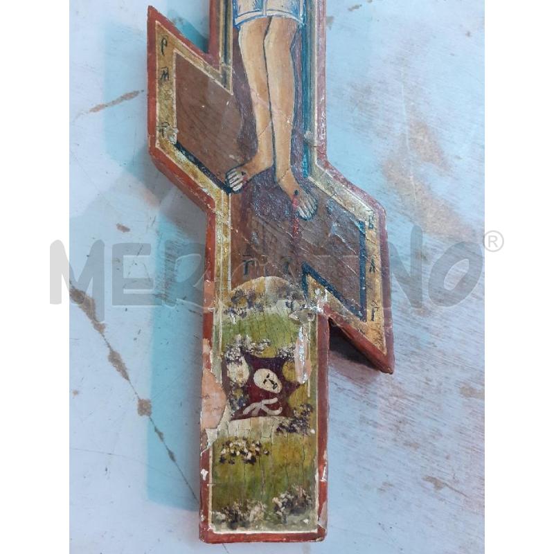 CROCIFISSO LEGNO DIPINTO | Mercatino dell'Usato Roma monteverde 4