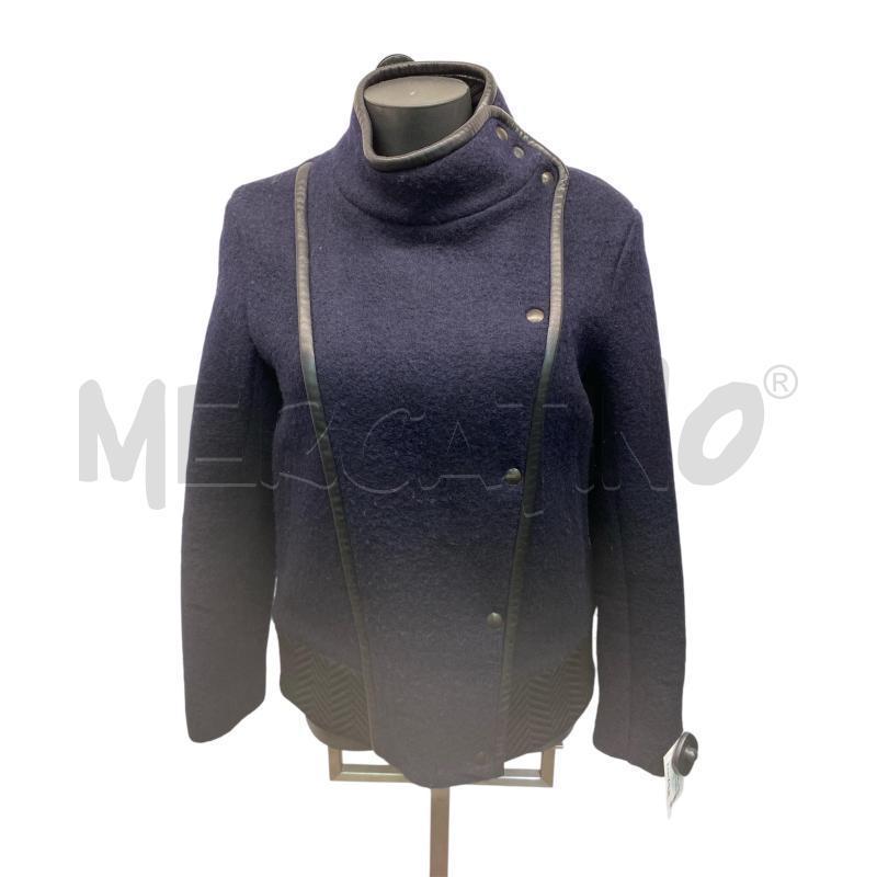 GIACCA DONNA SANDRO BLU LANA PELLE  | Mercatino dell'Usato Roma monteverde 1