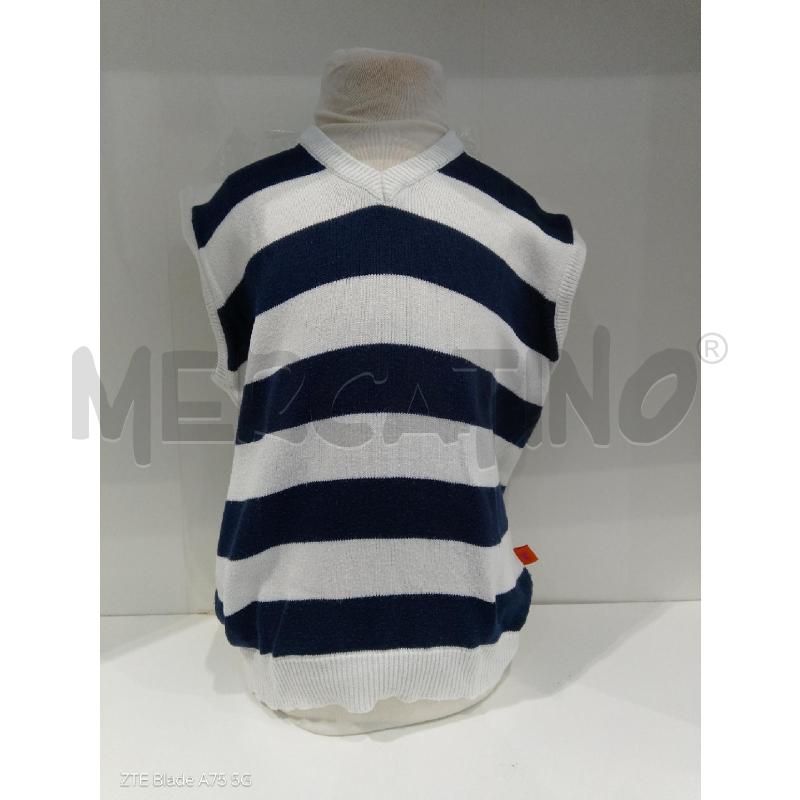 GILET BAMBINO GALLO RIGHE BLU BIANCO  | Mercatino dell'Usato Roma monteverde 1