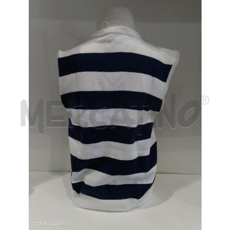 GILET BAMBINO GALLO RIGHE BLU BIANCO  | Mercatino dell'Usato Roma monteverde 2