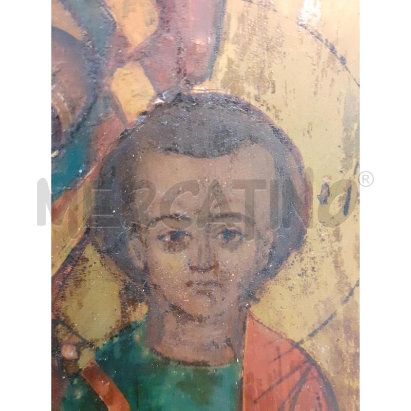 ICONA MADONNA CON BAMBINO VESTE ROSSA VERDE ORO | Mercatino dell'Usato Roma monteverde 2