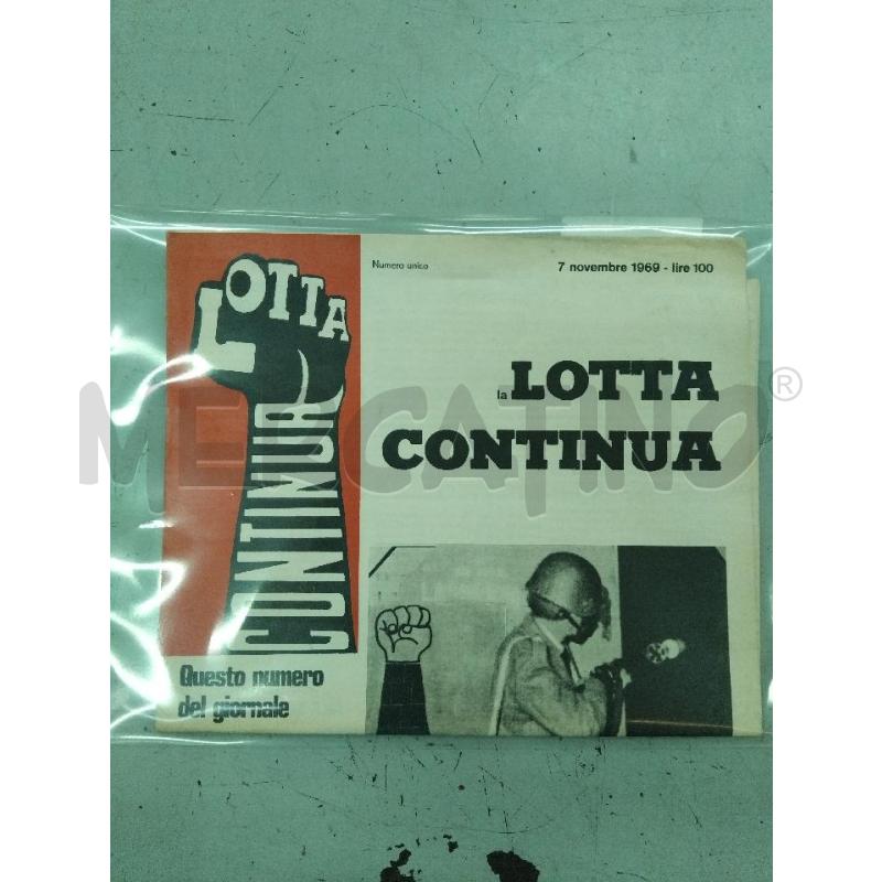 LOTTA CONTINUA 7 NOVEMBRE 1969 NUMERO UNICO | Mercatino dell'Usato Roma monteverde 1