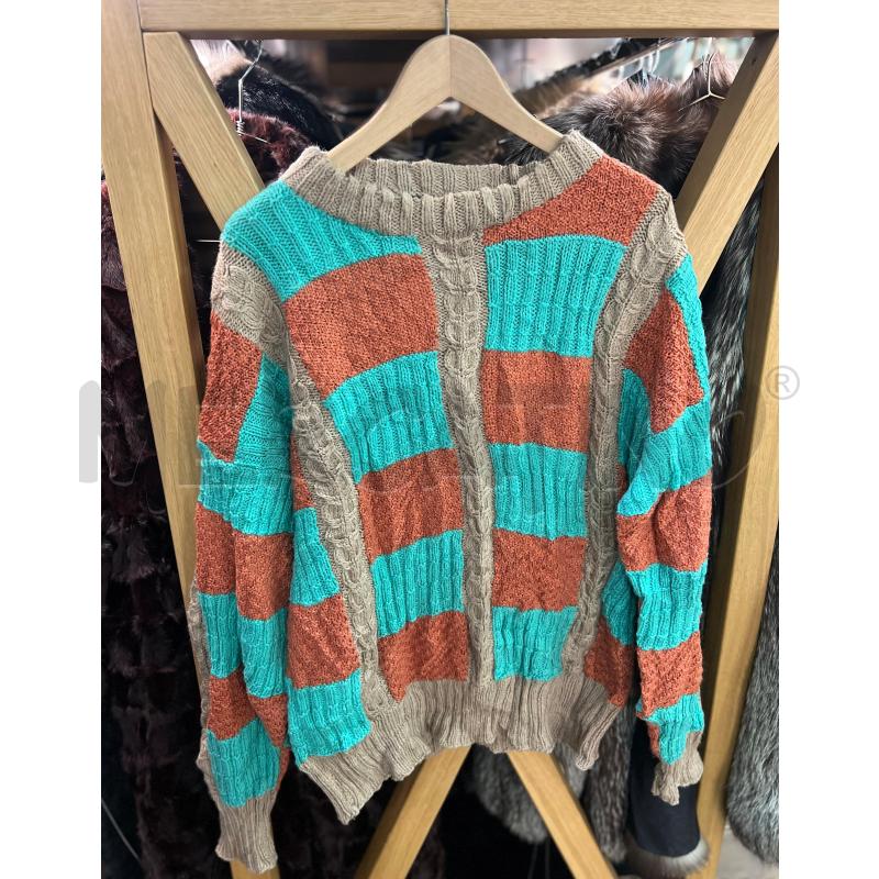 MAGLIONE UOMO HAND EMBROIDERED AZZ BEIGE | Mercatino dell'Usato Roma monteverde 1
